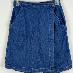 New Horizons Skort Size 7/8 Blue Waist 25in Zip Closure Slash Pockets Cotton